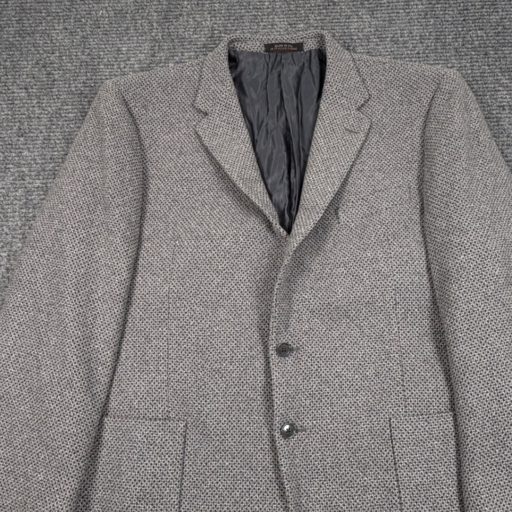 Jos A Bank Reserve Grey Cashmere Silk Blazer Sport Coat Men's 46R Drago Fabric